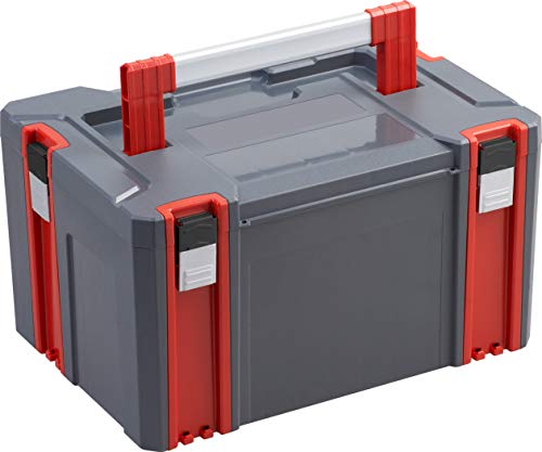 Connex Sistema Box – Tamaño L – 34 litros de volumen – 80 kg de capacidad de carga – Sistema de ampliación individual – apilable – de plástico resistente/caja de herramientas / COX566202